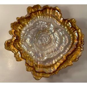 Iridescent Glass Oyster Shell Centerpiece Made in Turkey
